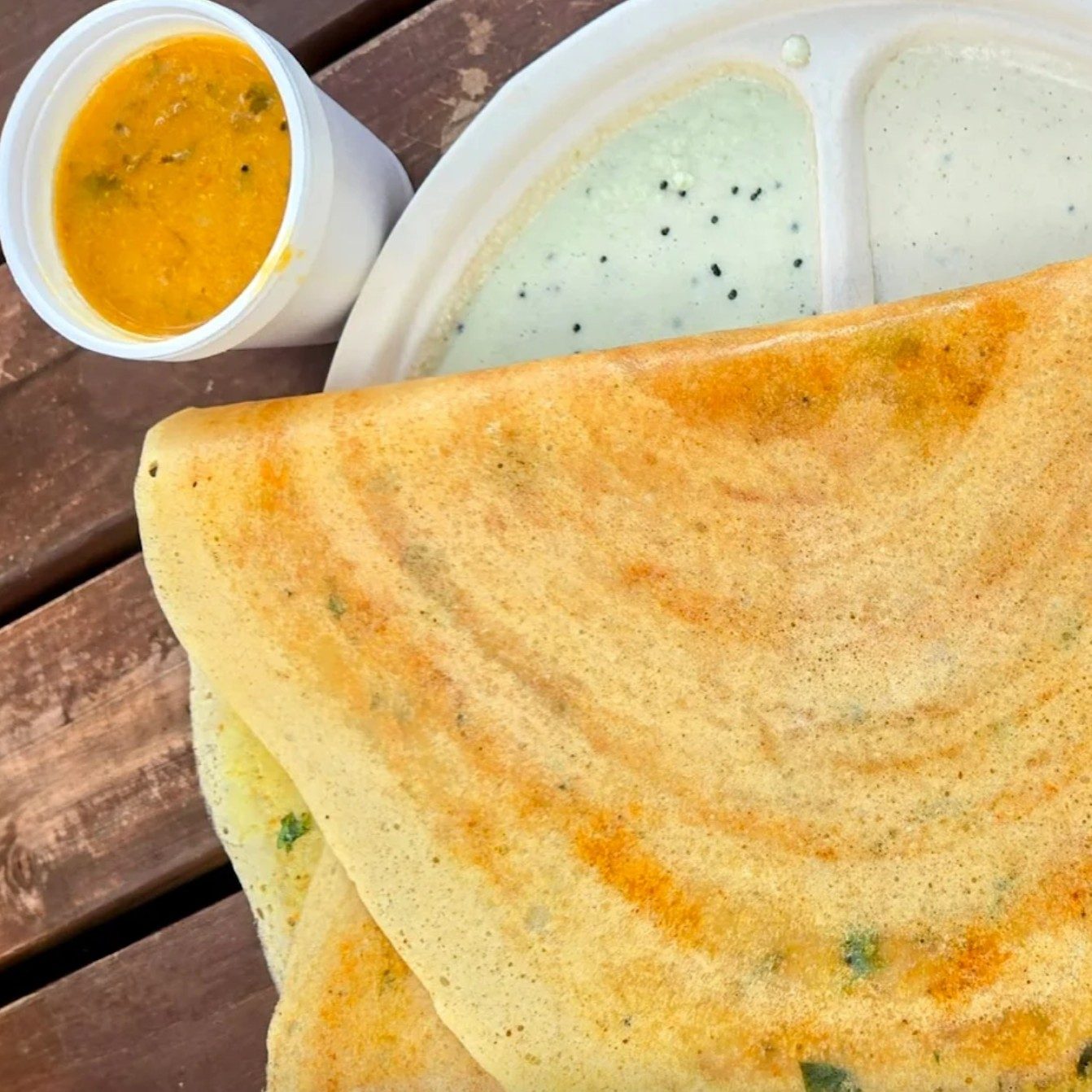 O - Ghee Karam Podi Onion Dosa.